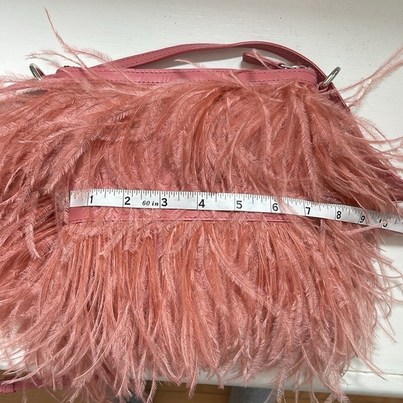 MARQUES ALMEIDA Pink Ostrich Feather and Leather purse bag NEW - Picture 10 of 12